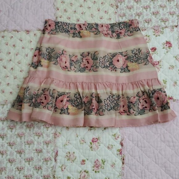 Loveshackfancy Piper silk mini Skirt Ruffle floral 2 - Picture 9 of 12